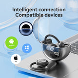Black M80 Transparent OWS Over-Ear Bluetooth Earphones - Wireless, Clear Sound, Stylish Design - 45-Degree Angle