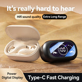Black Dolphin M66 Clip-on Bluetooth Earphones - Wireless, 8+ Hours Battery, 15m Transmission Range, Durable PC+ABS Material - Front View