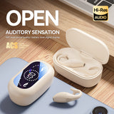 Black Dolphin M66 Clip-on Bluetooth Earphones - Wireless, 8+ Hours Battery, 15m Transmission Range, Durable PC+ABS Material - Side View