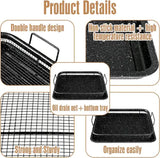 BBQ Square Non-Stick Stainless Steel Grill Basket - Copper Color, Small Size (30*22*5.5 cm), Ideal for Grilling Meat and Vegetables - 45-Degree Angle