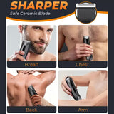 Men's Electric Hair Removal Trimmer - Smart Digital Display, Rechargeable Private Area Shaver, Model PR-8003 - Front View