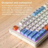 Blue+ Purple L98 High-Performance Triple Mode Keyboard - Wired, Wireless & Bluetooth RGB Gaming & Office Quiet Keyboard - 45-Degree Angle