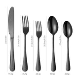 Gold 410 Stainless Steel Cutlery Set - Western Steak Knife, Fork & Spoon Set, 4 Set/20-Piece Dinnerware Set - Front View