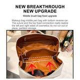 Silver Shiny Large Capacity Makeup Bag - Multi-Function Travel Toiletry Organizer, Handheld Cosmetic Storage Bag - Front View