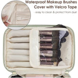 Blue PU Leather Large Capacity Makeup Bag - Waterproof & Multifunctional Handbag for Women - Side View