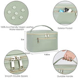 Blue PU Leather Large Capacity Makeup Bag - Waterproof & Multifunctional Handbag for Women - 45-Degree Angle