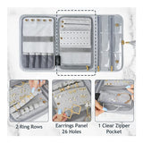 Foldable Jewelry Storage Travel Organizer - Portable Multi-Compartment Jewelry Case for Rings, Earrings, and More - Side View