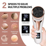 White Electric Foot Callus Remover - Rechargeable Waterproof Pedicure Tool with Automatic Dead Skin Removal - Front View