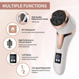White Electric Foot Callus Remover - Rechargeable Waterproof Pedicure Tool with Automatic Dead Skin Removal - Top-Down View
