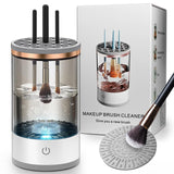 Black USB-Powered Automatic Makeup Brush Cleaner - Fast, Hygienic, and Easy-to-Use Brush Cleaning Machine - Top-Down View