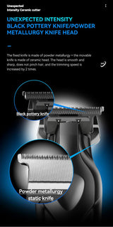Kemei KM-2269 Professional Hair Clipper - Cordless Electric Hair Trimmer for Precision Haircutting and Styling - Top-Down View