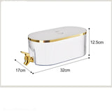 Cream White Refrigerator Cold Water Dispenser - 5.3L Fruit Tea Jug with Tap for Home Beverages - 45-Degree Angle