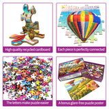 1000 Piece Hot Air Balloon Adventure Jigsaw Puzzle for Adults - Difficult Paper Puzzle for Adults with Beautiful Scenery, Stress Relief and Cognitive Enhancement - Front View