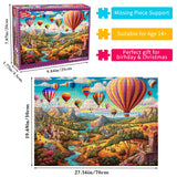 1000 Piece Hot Air Balloon Adventure Jigsaw Puzzle for Adults - Difficult Paper Puzzle for Adults with Beautiful Scenery, Stress Relief and Cognitive Enhancement - Side View