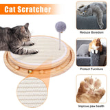 Wooden Interactive Cat Toy – Spinning Track & Wand Toy, Engaging Pet Toy for Cats, Fun Play and Exercise - Front View