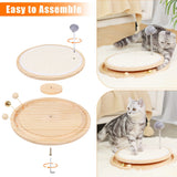 Wooden Interactive Cat Toy – Spinning Track & Wand Toy, Engaging Pet Toy for Cats, Fun Play and Exercise - Side View