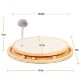Wooden Interactive Cat Toy – Spinning Track & Wand Toy, Engaging Pet Toy for Cats, Fun Play and Exercise - 45-Degree Angle