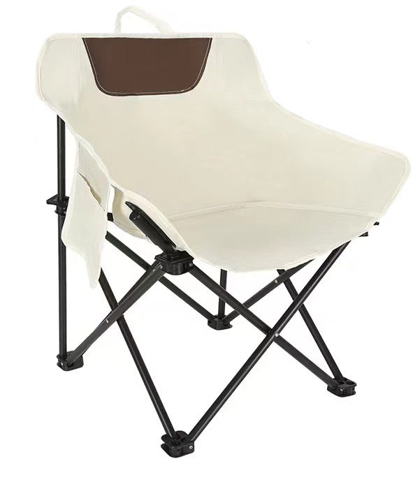 White Outdoor Folding Camping Chair ??Portable Lounge Chair, Lightweight Beach Chair, Fishing Stool, and Picnic Seat, Perfect for Outdoor Adventures