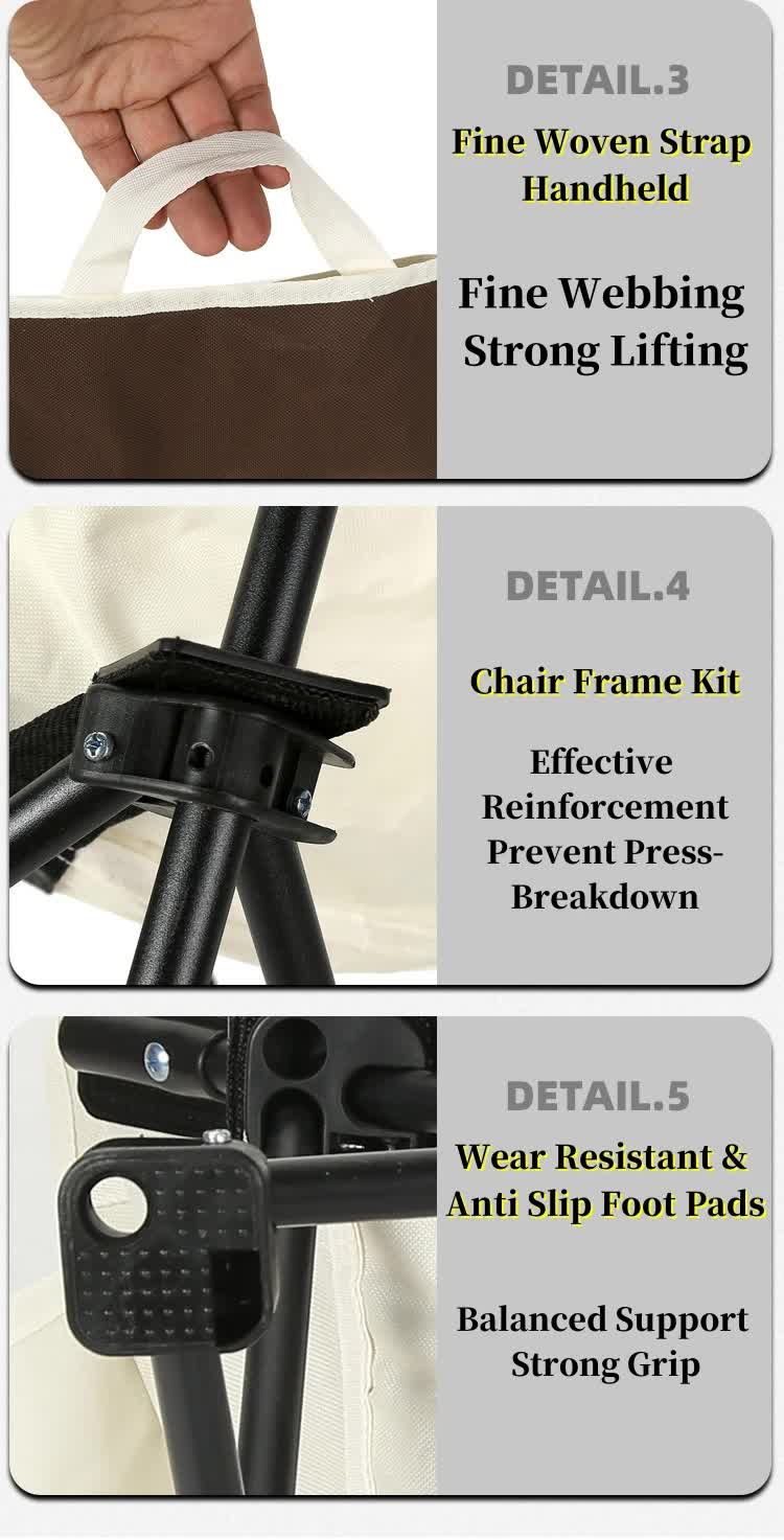 White Outdoor Folding Camping Chair ??Portable Lounge Chair, Lightweight Beach Chair, Fishing Stool, and Picnic Seat, Perfect for Outdoor Adventures