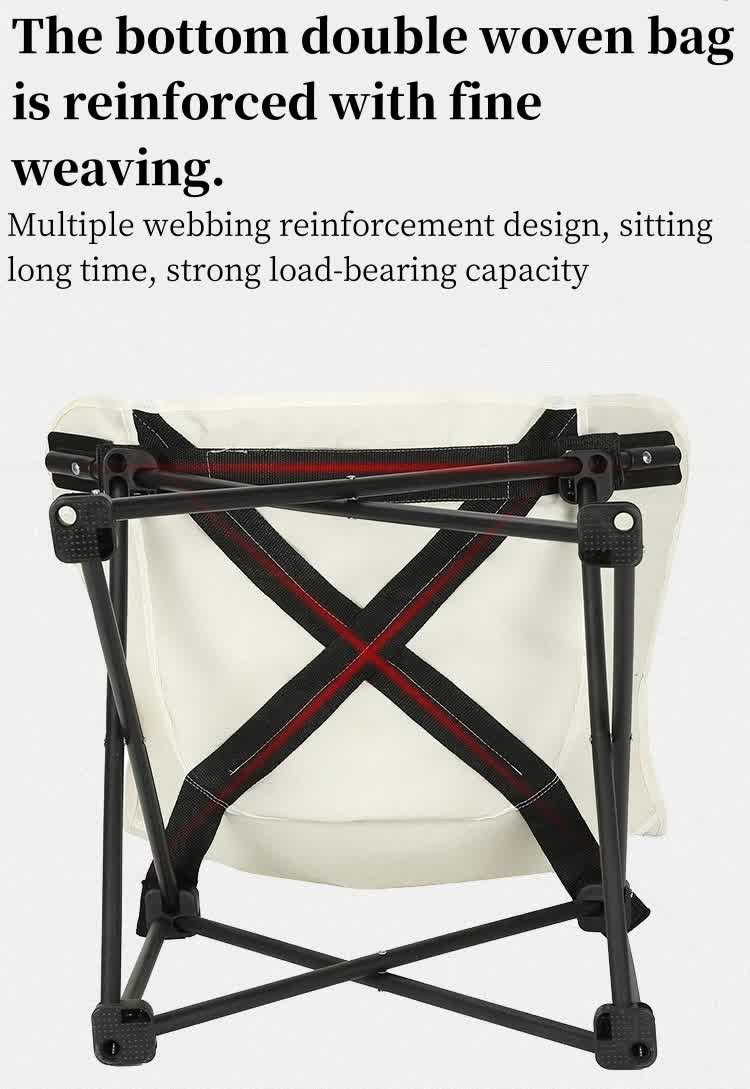 White Outdoor Folding Camping Chair ??Portable Lounge Chair, Lightweight Beach Chair, Fishing Stool, and Picnic Seat, Perfect for Outdoor Adventures