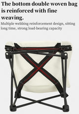 White Outdoor Folding Camping Chair – Portable Lounge Chair, Lightweight Beach Chair, Fishing Stool, and Picnic Seat, Perfect for Outdoor Adventures - Side View