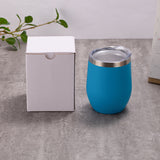 Military Green 12oz Double-Wall Vacuum 304 Eggshell Cup - Mini Portable Insulated U-Shaped Cup, Creative Small Beer Mug - 45-Degree Angle