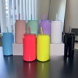 Pink 16oz 304 Stainless Steel Insulated Travel Mug - Portable Outdoor Coffee Cup, Double-Wall Thermos for Hot & Cold Beverages - Front View