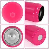 Pink 16oz 304 Stainless Steel Insulated Travel Mug - Portable Outdoor Coffee Cup, Double-Wall Thermos for Hot & Cold Beverages - Top-Down View