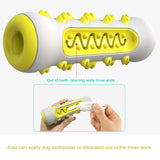 Green Dog Squeaky Toys For Aggressive Chewers, Tough Toothbrush Dog Chew Toy, Nearly Indestructible Rubber Toys For Pet Training, Teeth Cleaning, Playing And Chewing For Medium & Large Breeds - 45-Degree Angle