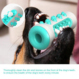 Yellow Dog Squeaky Toys For Aggressive Chewers, Tough Toothbrush Dog Chew Toy, Nearly Indestructible Rubber Toys For Pet Training, Teeth Cleaning, Playing And Chewing For Medium & Large Breeds - Front View