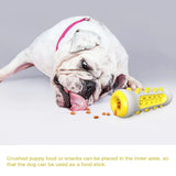 Yellow Dog Squeaky Toys For Aggressive Chewers, Tough Toothbrush Dog Chew Toy, Nearly Indestructible Rubber Toys For Pet Training, Teeth Cleaning, Playing And Chewing For Medium & Large Breeds - Top-Down View