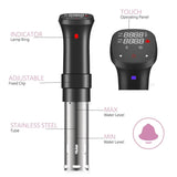 Sous Vide Precision Cooker - Low Temperature Slow Cooker, 1100W Accurate Temperature Control, Includes Recipe for Perfect Steak - Top-Down View