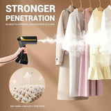White Handheld Garment Steamer - Portable Mini Steam Iron for Home Use, Wrinkle Remover & Fabric Freshener, Small Travel-Friendly Iron for Clothes, Steam Spray Clothes Steamer - Front View