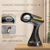 White Handheld Garment Steamer - Portable Mini Steam Iron for Home Use, Wrinkle Remover & Fabric Freshener, Small Travel-Friendly Iron for Clothes, Steam Spray Clothes Steamer - 45-Degree Angle