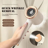 White Handheld Garment Steamer with Spray Function - Portable 2-in-1 Wet and Dry Mini Steam Iron for Clothes, Wrinkle Remover, and Fabric Freshener - Front View