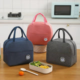 Black Insulated Lunch Bag - Waterproof, Oil-Proof Bento Bag for Students and Workers, Thickened Aluminum Foil Lunch Carrier - Front View