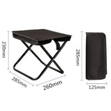 Black Outdoor Folding Stool with Carrying Handle - Portable Camping Seat, Fishing Chair, Collapsible Zipper Stool for Outdoors, Queueing, and More - Front View