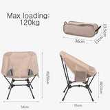 Beige Portable Lightweight Folding Beach Chair - Compact Fishing Chair with Square Legs for Outdoor Use - 45-Degree Angle