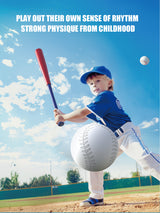 Blue Pedal Serve Drill Baseball Pitching Training Toy Set - Outdoor Parent-Child Softball Batting Practice Kit - Side View
