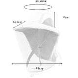Black Outdoor Mosquito-Proof Hat with Face Shield - Breathable Fishing Hat for Men, UV Protection Mesh Mask - Front View