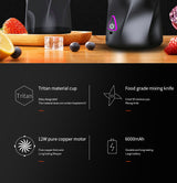 Black Portable High-Capacity Juicer Cup - Powerful Blender with Ice Crushing Capability for Smoothies & Juices - Rear View