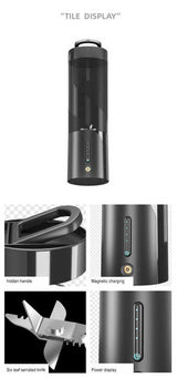 White Portable Juicer - Magnetic Charging Fresh Juice Blender Multifunctional Ice Crushing Fruit Mixer - Side View