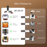 Black Portable Fully Automatic Espresso Coffee Machine - Universal 3-in-1 Capsule, Coffee Powder & Espresso Maker - Side View