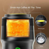 Black Portable Fully Automatic Espresso Coffee Machine - Universal 3-in-1 Capsule, Coffee Powder & Espresso Maker - 45-Degree Angle