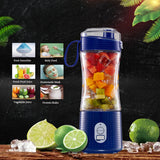 White Portable Mini Juicer - Rechargeable Electric Fruit Juicer Cup, Compact & Convenient - Front View
