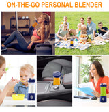 White Portable Mini Juicer - Rechargeable Electric Fruit Juicer Cup, Compact & Convenient - Top-Down View