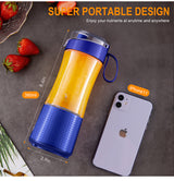 White Portable Mini Juicer - Rechargeable Electric Fruit Juicer Cup, Compact & Convenient - 45-Degree Angle