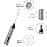 Rechargeable Electric Milk Frother, Handheld Foam Maker, Coffee Frothing Wand, Whisk for Milk, Coffee, and Baking - Side View
