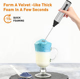 Rechargeable Electric Milk Frother, Handheld Foam Maker, Coffee Frothing Wand, Whisk for Milk, Coffee, and Baking - Top-Down View