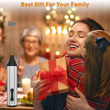 Rechargeable Electric Milk Frother, Handheld Foam Maker, Coffee Frothing Wand, Whisk for Milk, Coffee, and Baking - Rear View